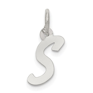 Sterling Silver Rhodium-plated Small Initial S Charm