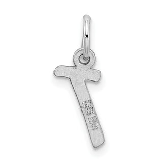Sterling Silver Rhodium-plated Small Initial T Charm