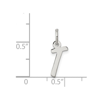 Sterling Silver Rhodium-plated Small Initial T Charm