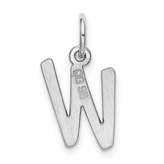 Sterling Silver Rhodium-plated Small Initial W Charm