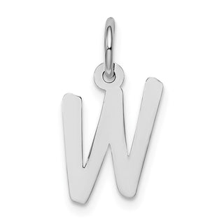 Sterling Silver Rhodium-plated Small Initial W Charm