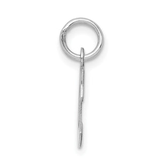 Sterling Silver Rhodium-plated Small Block Initial C Charm