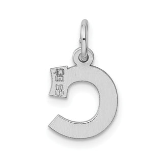 Sterling Silver Rhodium-plated Small Block Initial C Charm