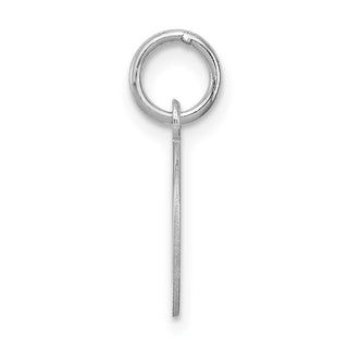 Sterling Silver Rhodium-plated Small Block Initial D Charm