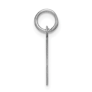 Sterling Silver Rhodium-plated Small Block Initial E Charm