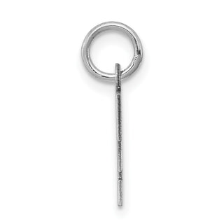 Sterling Silver Rhodium-plated Small Block Initial F Charm