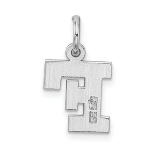 Sterling Silver Rhodium-plated Small Block Initial F Charm