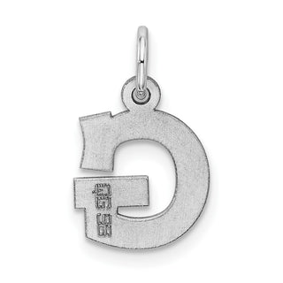 Sterling Silver Rhodium-plated Small Block Initial G Charm