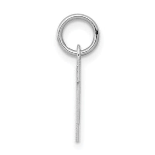 Sterling Silver Rhodium-plated Small Block Initial H Charm
