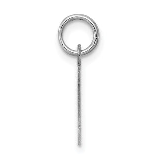 Sterling Silver Rhodium-plated Small Block Initial I Charm
