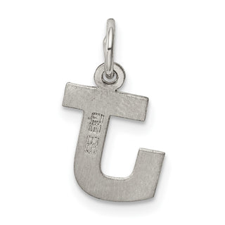 Sterling Silver Rhodium-plated Small Block Initial J Charm