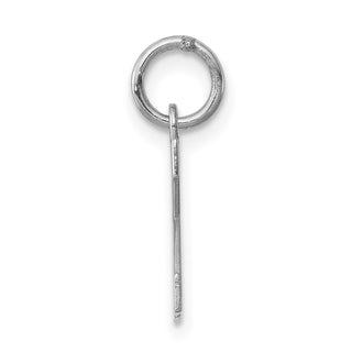Sterling Silver Rhodium-plated Small Block Initial K Charm