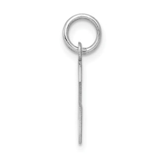 Sterling Silver Rhodium-plated Small Block Initial L Charm