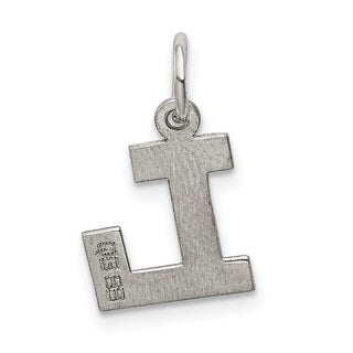 Sterling Silver Rhodium-plated Small Block Initial L Charm