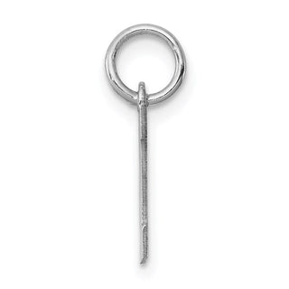 Sterling Silver Rhodium-plated Small Block Initial M Charm