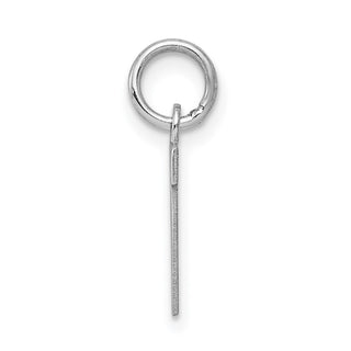 Sterling Silver Rhodium-plated Small Block Initial N Charm