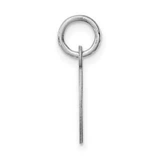 Sterling Silver Rhodium-plated Small Block Initial O Charm
