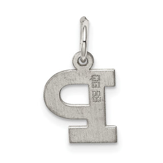 Sterling Silver Rhodium-plated Small Block Initial P Charm