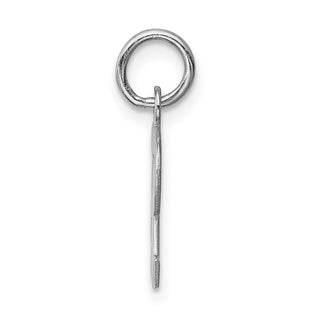 Sterling Silver Rhodium-plated Small Block Initial R Charm