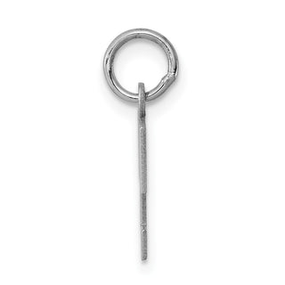 Sterling Silver Rhodium-plated Small Block Initial T Charm