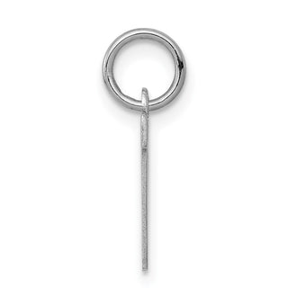 Sterling Silver Rhodium-plated Small Block Initial V Charm