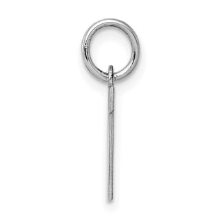 Sterling Silver Rhodium-plated Small Block Initial W Charm