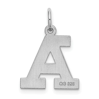 Sterling Silver Rhodium-plated Medium Block Initial A Charm QC5095A