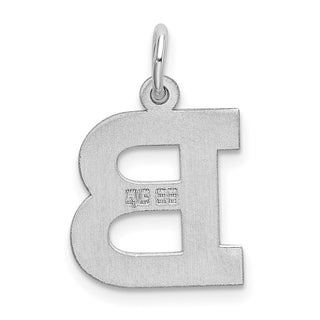 Sterling Silver Rhodium-plated Medium Block Initial B Charm QC5095B