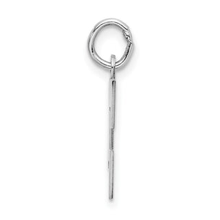 Sterling Silver Rhodium-plated Medium Block Initial E Charm QC5095E