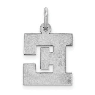 Sterling Silver Rhodium-plated Medium Block Initial E Charm QC5095E