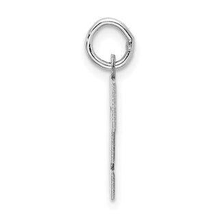 Sterling Silver Rhodium-plated Medium Block Initial F Charm QC5095F