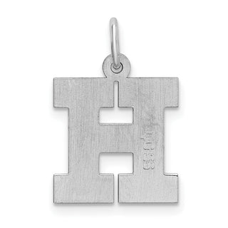 Sterling Silver Rhodium-plated Medium Block Initial H Charm QC5095H