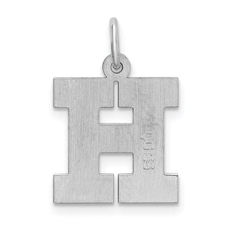 Sterling Silver Rhodium-plated Medium Block Initial H Charm QC5095H