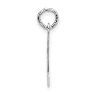 Sterling Silver Rhodium-plated Medium Block Initial I Charm QC5095I