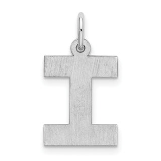 Sterling Silver Rhodium-plated Medium Block Initial I Charm QC5095I