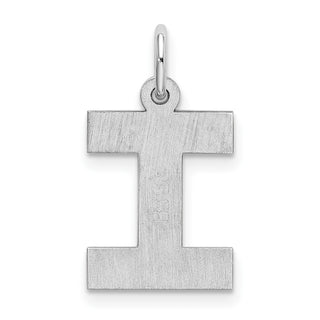Sterling Silver Rhodium-plated Medium Block Initial I Charm QC5095I