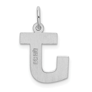 Sterling Silver Rhodium-plated Medium Block Initial J Charm QC5095J