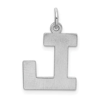 Sterling Silver Rhodium-plated Medium Block Initial L Charm QC5095L
