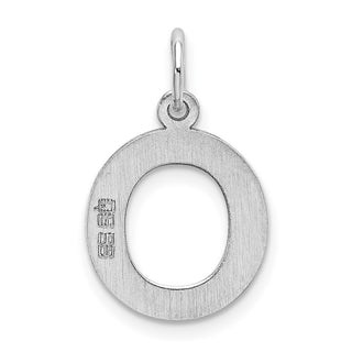Sterling Silver Rhodium-plated Medium Block Initial O Charm QC5095O