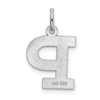 Sterling Silver Rhodium-plated Medium Block Initial P Charm QC5095P