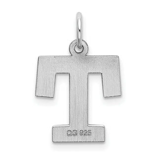 Sterling Silver Rhodium-plated Medium Block Initial T Charm QC5095T