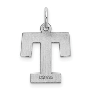 Sterling Silver Rhodium-plated Medium Block Initial T Charm QC5095T