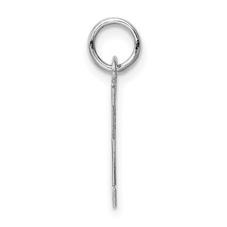 Sterling Silver Rhodium-plated Medium Block Initial X Charm