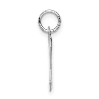 Sterling Silver Rhodium-plated Medium Block Initial Y Charm