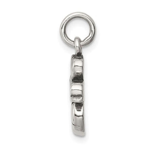 Sterling Silver Antiqued I (Heart) Soccer Charm