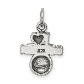 Sterling Silver Antiqued I (Heart) Soccer Charm