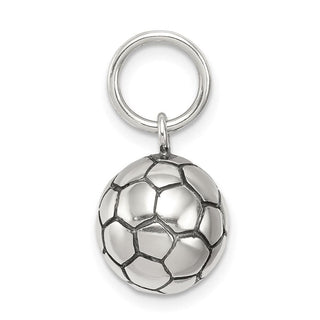 Sterling Silver Antiqued Soccer Ball Charm QC5135