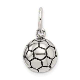 Sterling Silver Antiqued Soccer Ball Charm QC5135