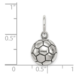 Sterling Silver Antiqued Soccer Ball Charm QC5135