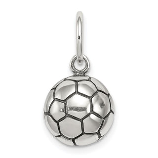 Sterling Silver Antiqued Soccer Ball Charm QC5135